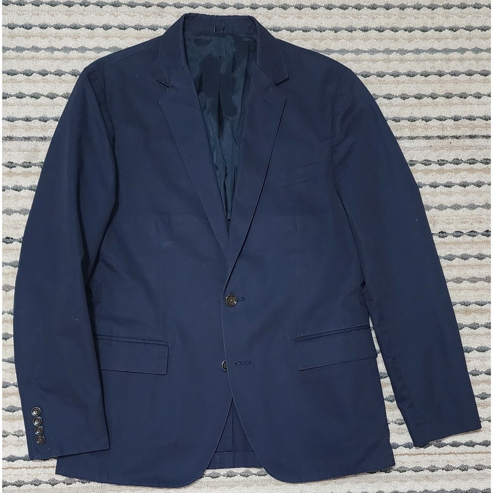 J. Crew Men's Navy Blue 2 Button Cotton Blazer Size Medium